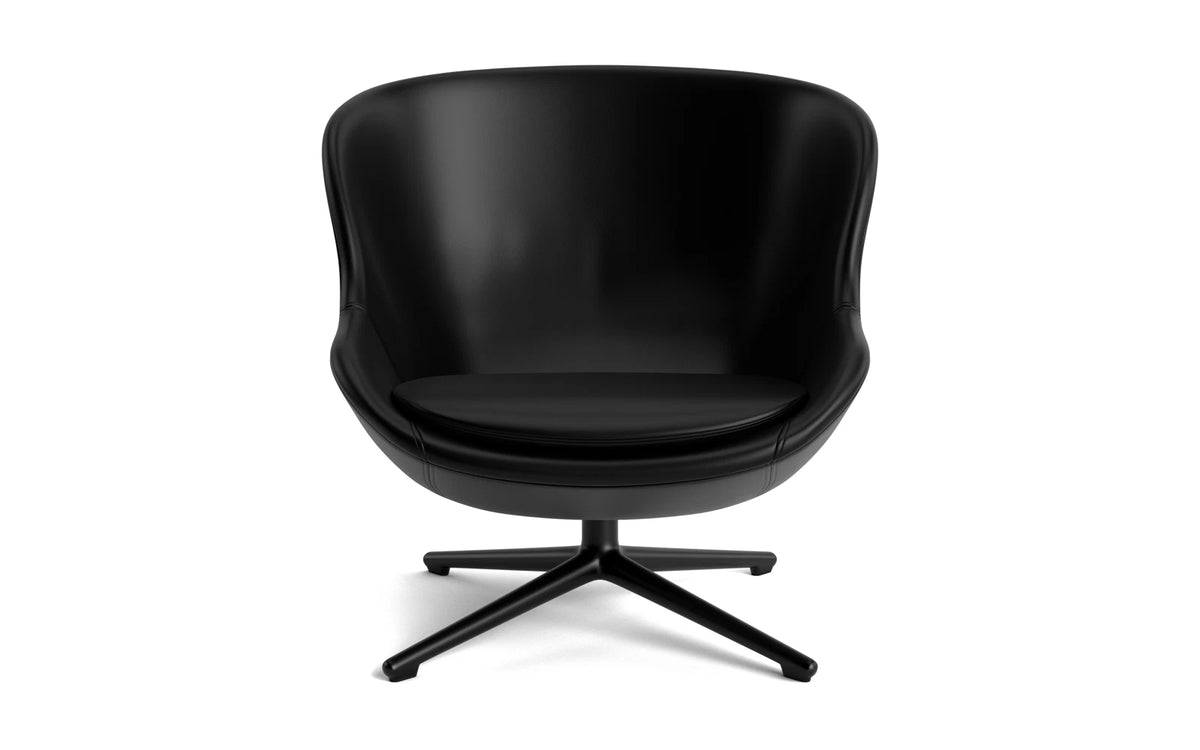 Hyg Lounge-Sessel mit Drehgestell schwarzes Aluminium Ultra Leder in Ultra 41599 präsentiert im Onlineshop von KAQTU Design AG. Drehsessel ist von Normann Copenhagen