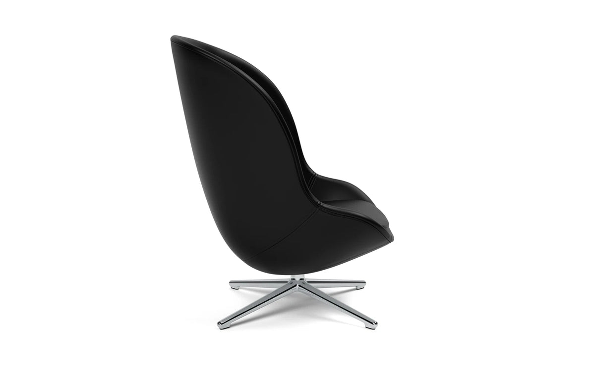 Hyg Lounge-Sessel Hoch mit Drehgestell Aluminium Ultra Leder in Ultra 41599 präsentiert im Onlineshop von KAQTU Design AG. Drehsessel ist von Normann Copenhagen