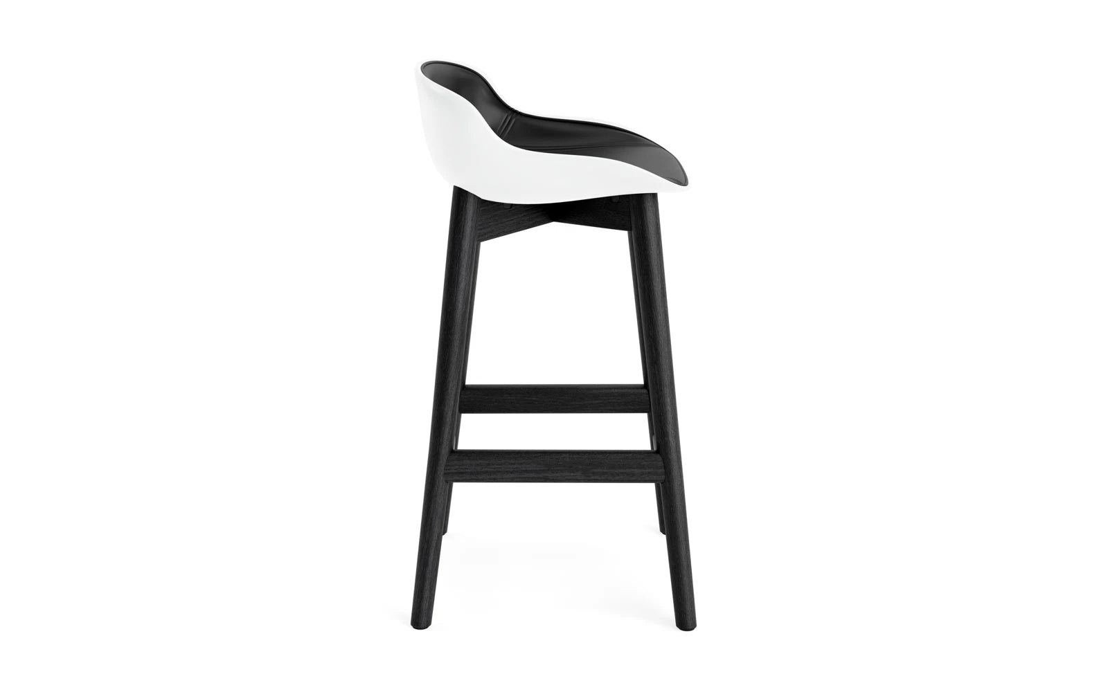 Hyg Barhocker 65 cm Polster Schwartze Eiche Weiss/Ultra in Ultra 41599 präsentiert im Onlineshop von KAQTU Design AG. Barstuhl ist von Normann Copenhagen