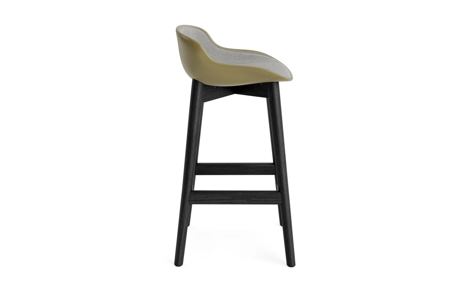 Hyg Barhocker 65 cm Polster Schwarze Eiche Olive/Remix in Remix 133 präsentiert im Onlineshop von KAQTU Design AG. Barstuhl ist von Normann Copenhagen