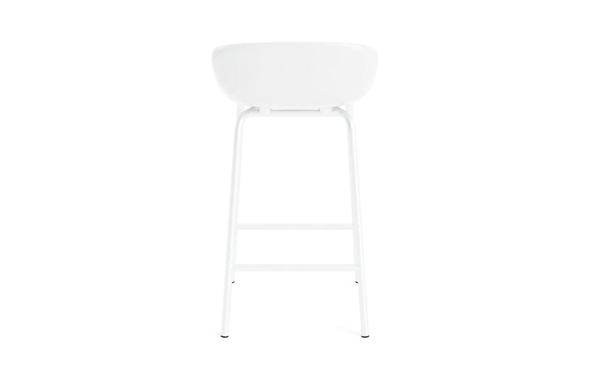 Hyg Barhocker 65 cm Frontpolster Weiss Stahl Weiss/Remix in Remix 133 präsentiert im Onlineshop von KAQTU Design AG. Barstuhl ist von Normann Copenhagen