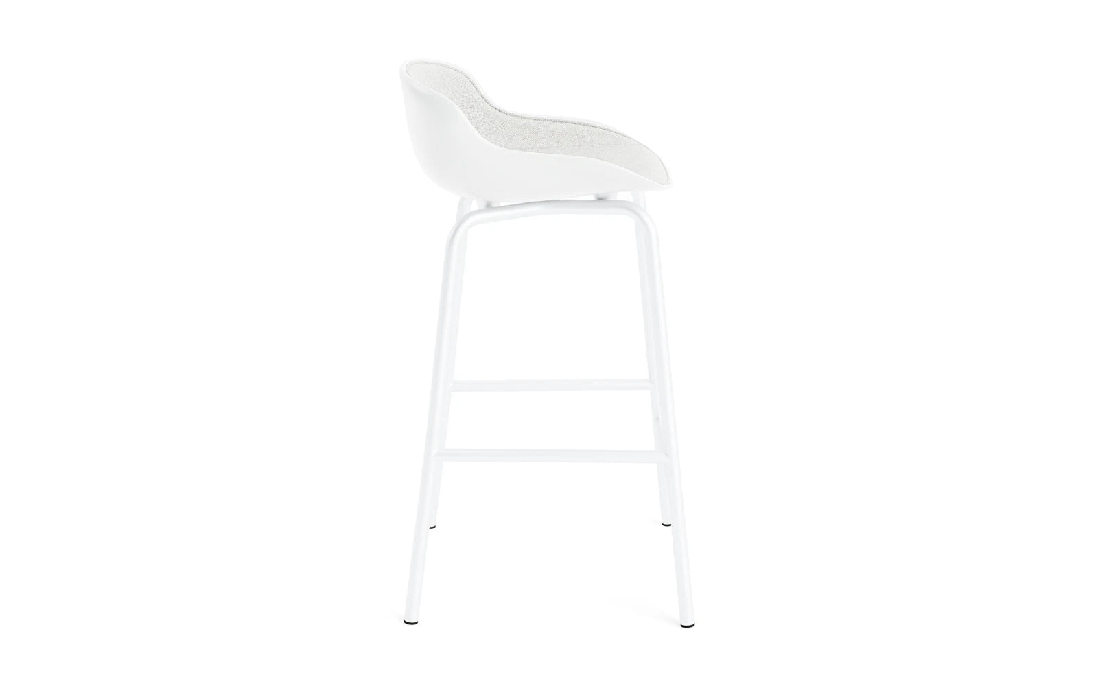 Hyg Barhocker 65 cm Frontpolster Weiss Stahl Weiss/Hallingdal in Hallingdal 110 präsentiert im Onlineshop von KAQTU Design AG. Barstuhl ist von Normann Copenhagen