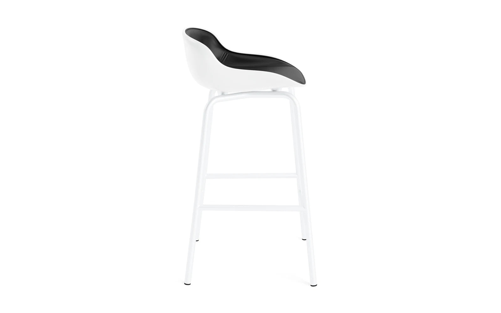 Entdecken Sie den Hyg Barhocker 65 cm mit elegantem Frontpolster in Weiss und robustem Stahlgestell. Ideal für stilvolle Ess- und Loungebereiche.