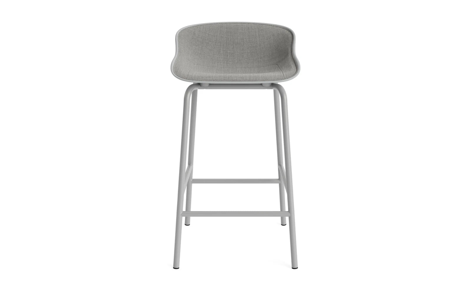 Hyg Barhocker 65 cm Frontpolster Grau Stahl Grau/Remix in Remix 133 präsentiert im Onlineshop von KAQTU Design AG. Barstuhl ist von Normann Copenhagen