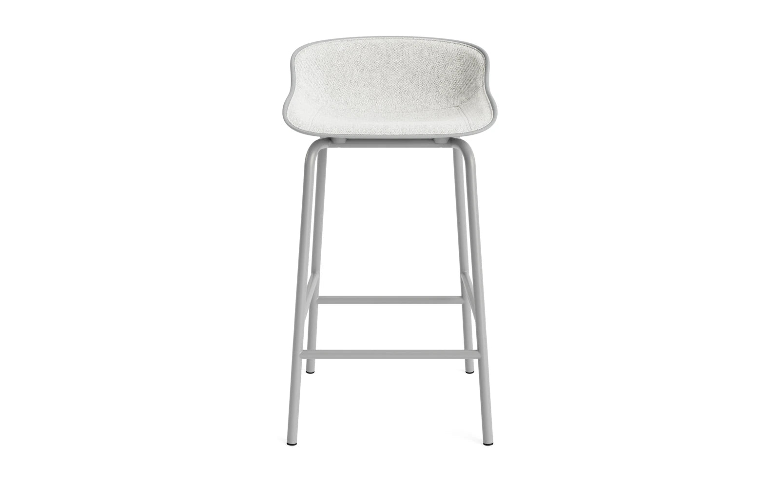 Hyg Barhocker 65 cm Frontpolster Grau Stahl Grau/Hallingdal in Hallingdal 110 präsentiert im Onlineshop von KAQTU Design AG. Barstuhl ist von Normann Copenhagen