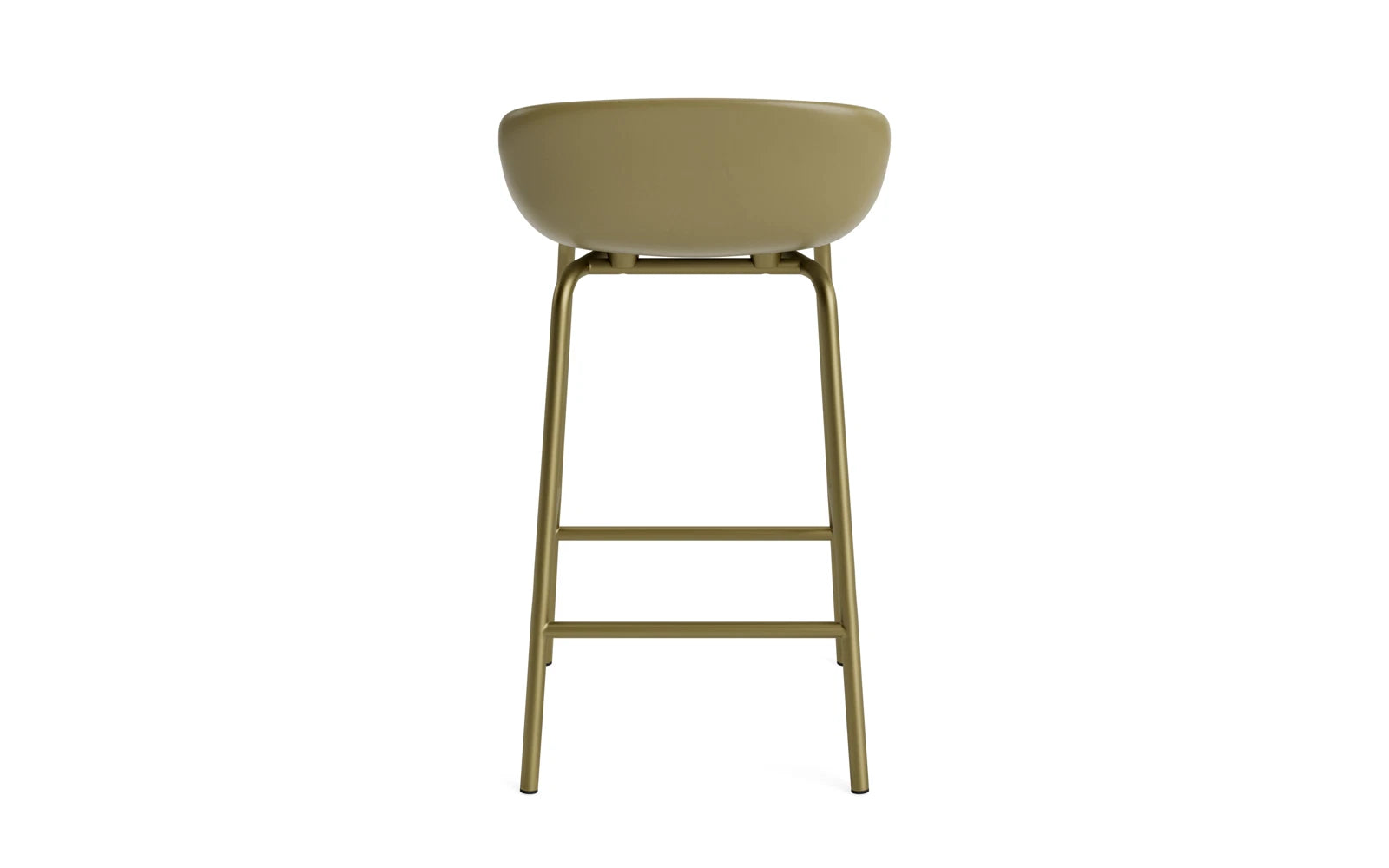 Hyg Barhocker 65 cm Frontpolster Stahl Olive/Ultra in Ultra 41599 präsentiert im Onlineshop von KAQTU Design AG. Barstuhl ist von Normann Copenhagen