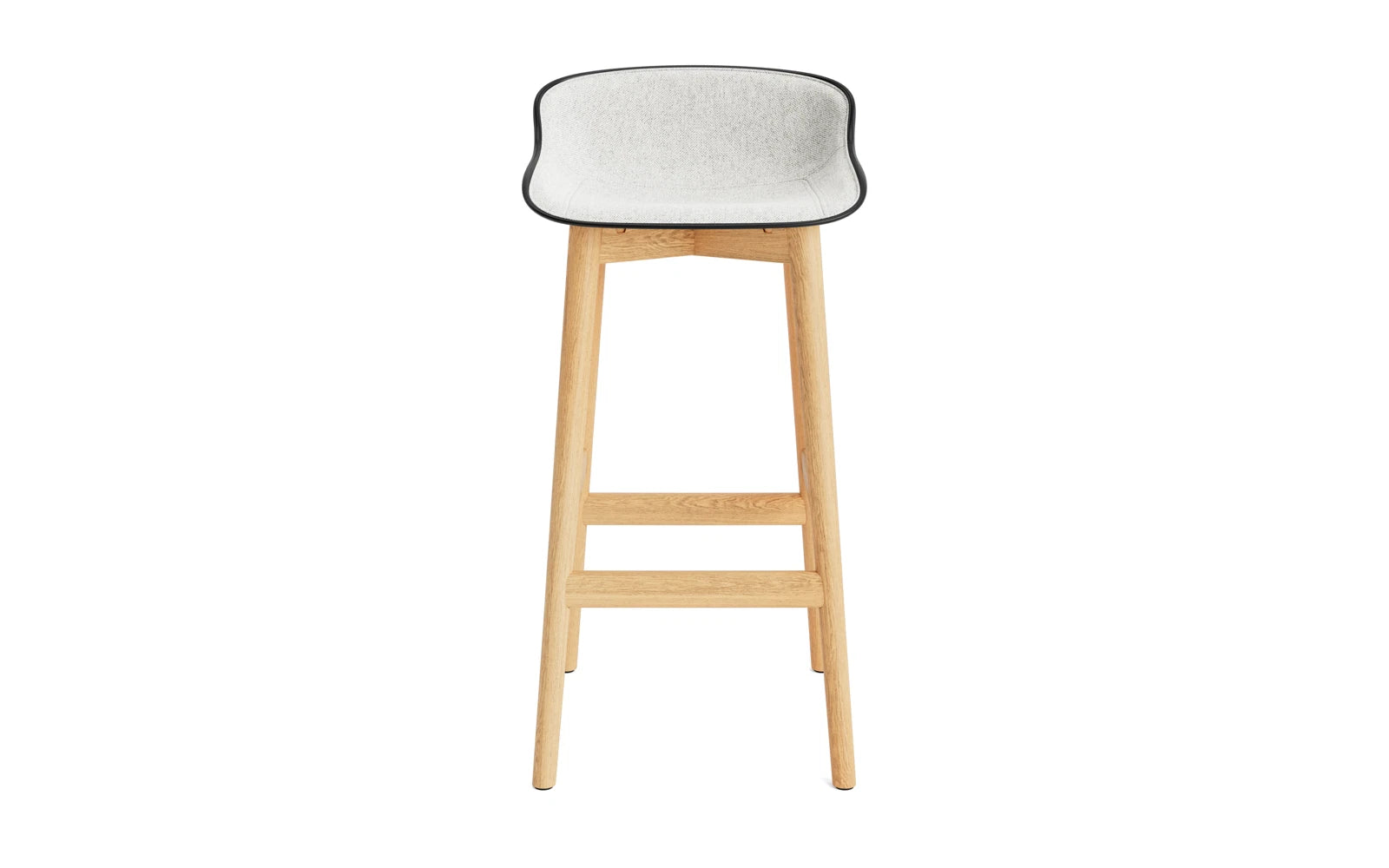 Hyg Barhocker 75 cm Polster Eiche Schwartz/Hallingdal in Hallingdal 110 präsentiert im Onlineshop von KAQTU Design AG. Barstuhl ist von Normann Copenhagen