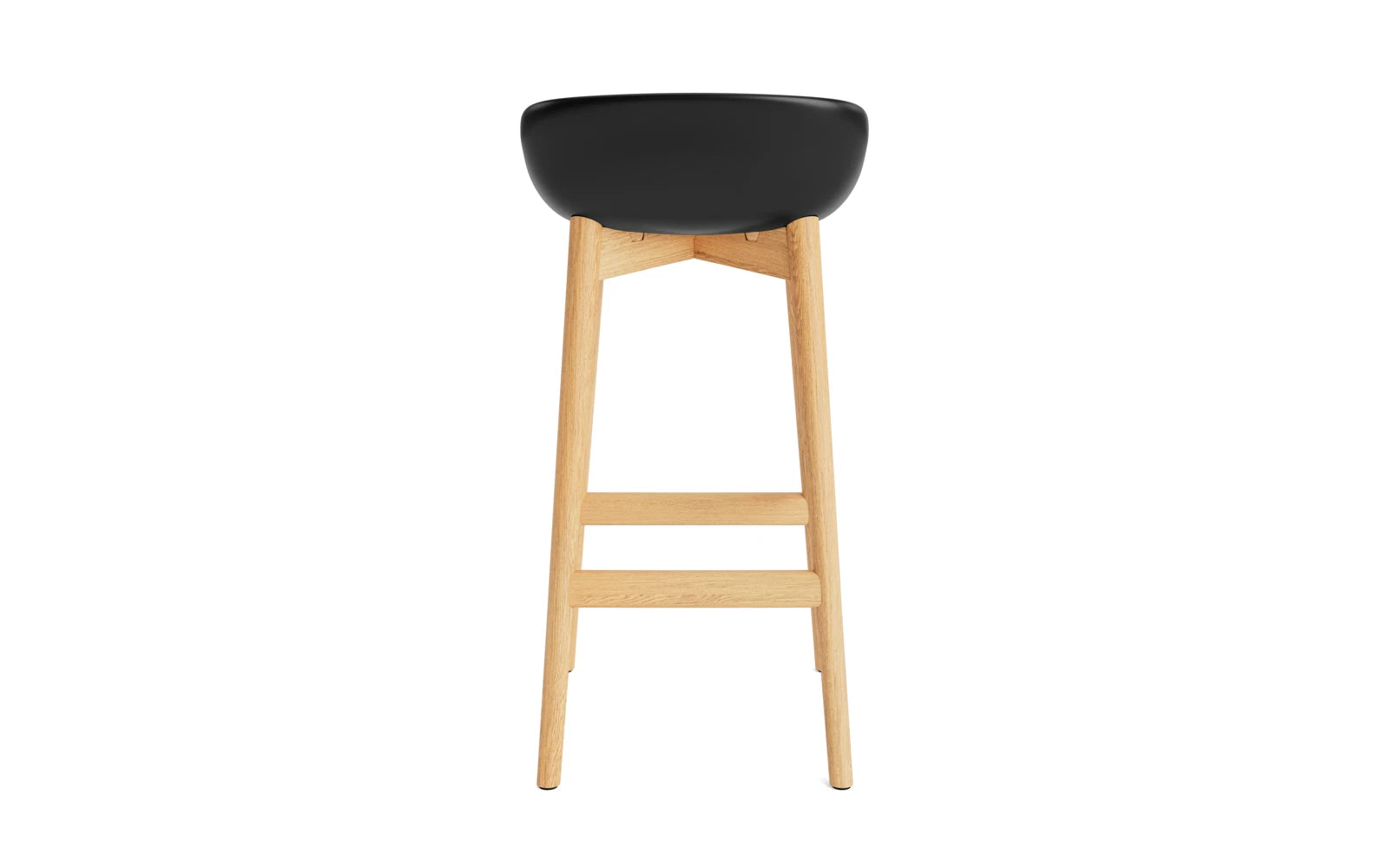 Hyg Barhocker 75 cm Polster Eiche Schwartz/Hallingdal in Hallingdal 110 präsentiert im Onlineshop von KAQTU Design AG. Barstuhl ist von Normann Copenhagen