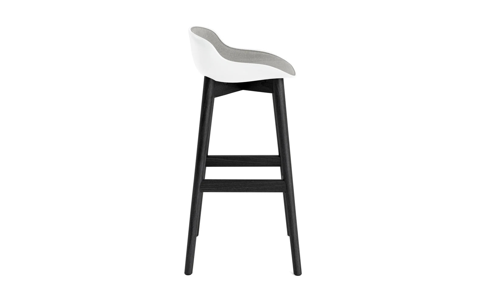 Hyg Barhocker 75 cm Polster Schwartze Eiche Weiss/Remix in Remix 133 präsentiert im Onlineshop von KAQTU Design AG. Barstuhl ist von Normann Copenhagen