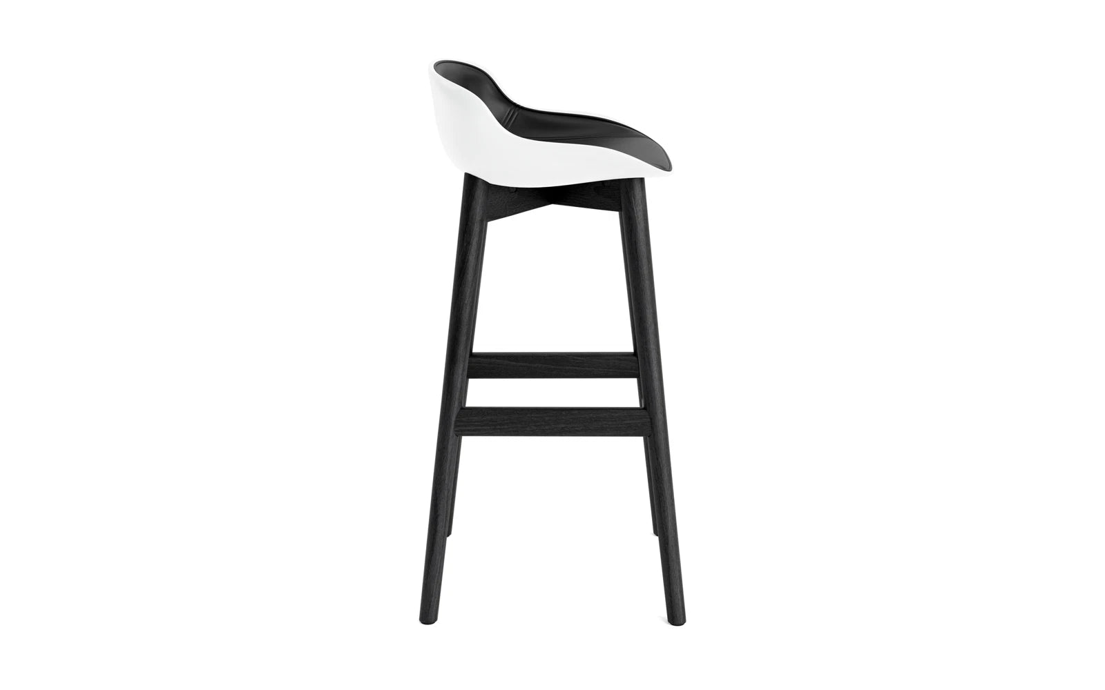 Hyg Barhocker 75 cm Polster Schwartze Eiche Weiss/Ultra in Ultra 41599 präsentiert im Onlineshop von KAQTU Design AG. Barstuhl ist von Normann Copenhagen