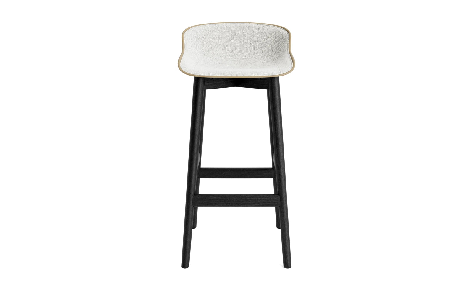 Hyg Barhocker 75 cm Polster Schwarze Eiche Sand/Hallingdal in Hallingdal 110 präsentiert im Onlineshop von KAQTU Design AG. Barstuhl ist von Normann Copenhagen