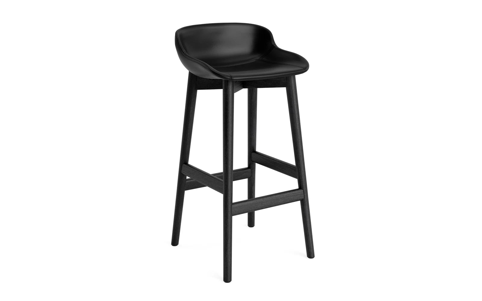 Hyg Barhocker 75 cm vollpolster schwarze Eiche Ultra leather in Ultra 41599 präsentiert im Onlineshop von KAQTU Design AG. Barstuhl ist von Normann Copenhagen