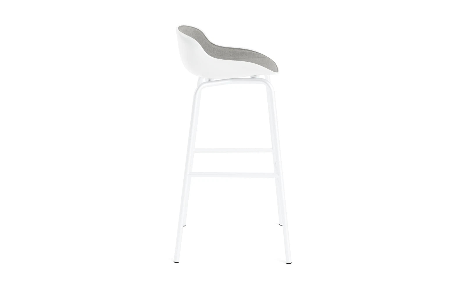 Hyg Barhocker 75 cm Frontpolster Weiß Stahl Weiß/Remix in Remix 133 präsentiert im Onlineshop von KAQTU Design AG. Barstuhl ist von Normann Copenhagen