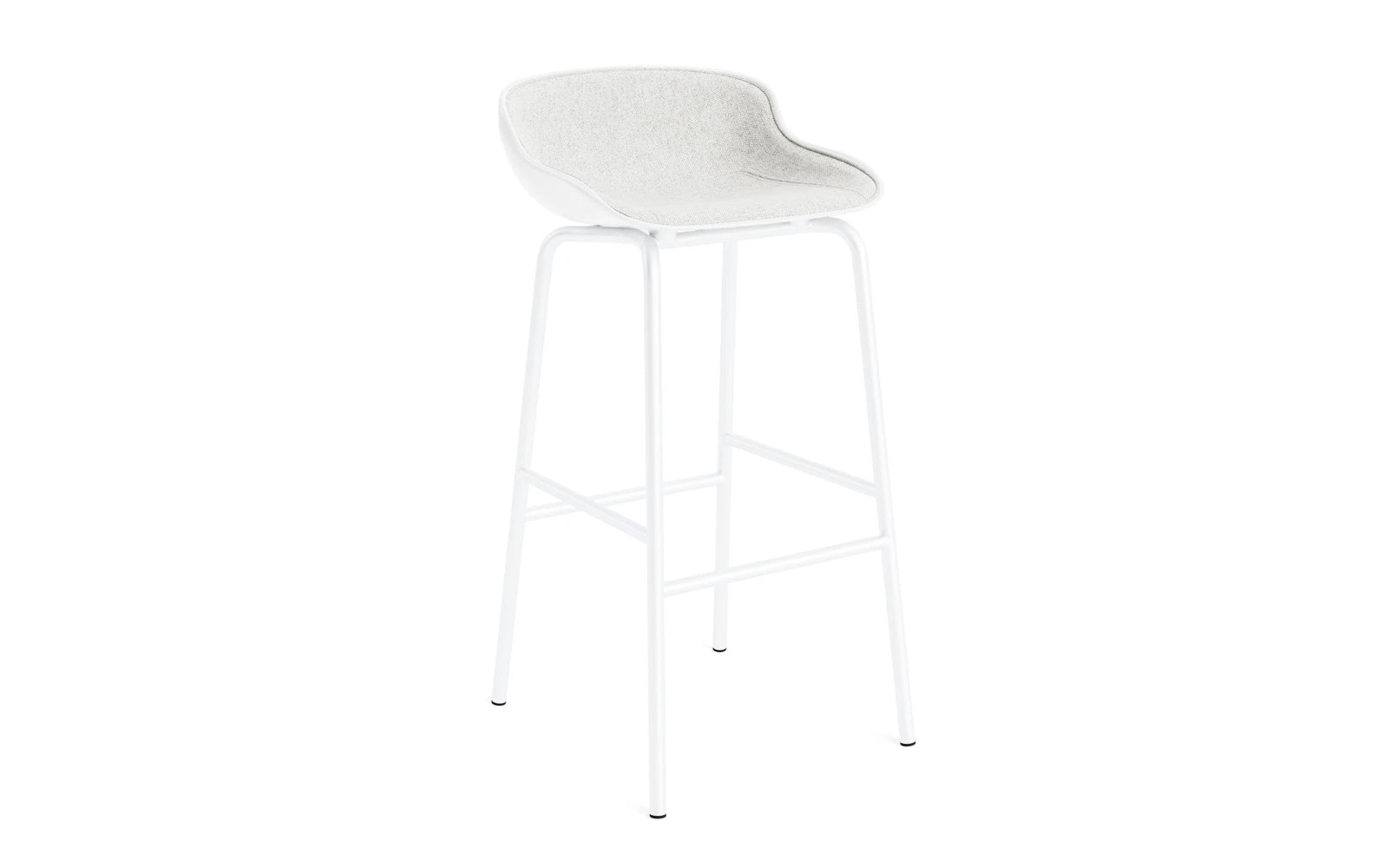 Hyg Barhocker 75 cm Frontpolster Weiß Stahl Weiß/Hallingdal in Hallingdal 110 präsentiert im Onlineshop von KAQTU Design AG. Barstuhl ist von Normann Copenhagen