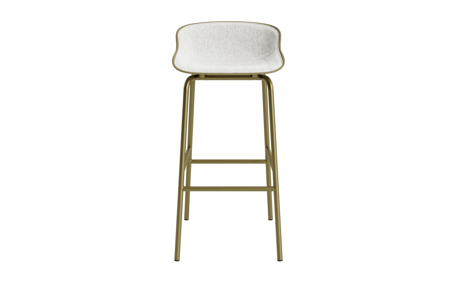 Hyg Barhocker 75 cm Frontpolster Stahl Olive/Hallingdal in Hallingdal 110 präsentiert im Onlineshop von KAQTU Design AG. Barstuhl ist von Normann Copenhagen