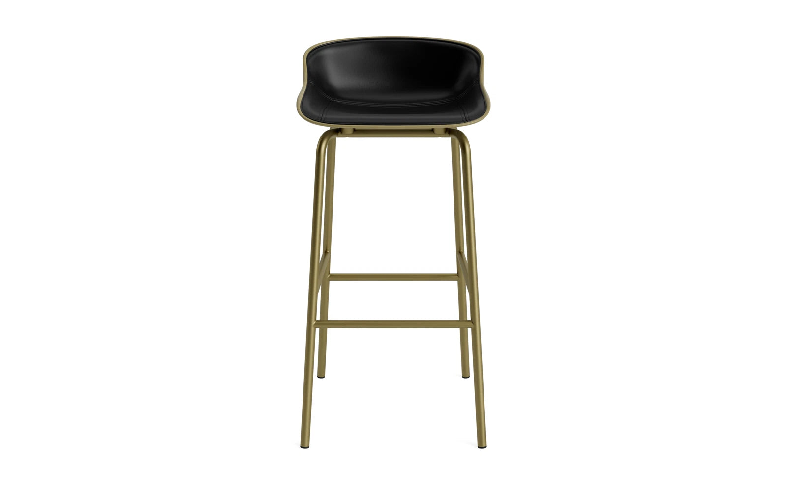 Hyg Barhocker 75 cm Frontpolster Stahl Olive/Ultra in Ultra 41599 präsentiert im Onlineshop von KAQTU Design AG. Barstuhl ist von Normann Copenhagen