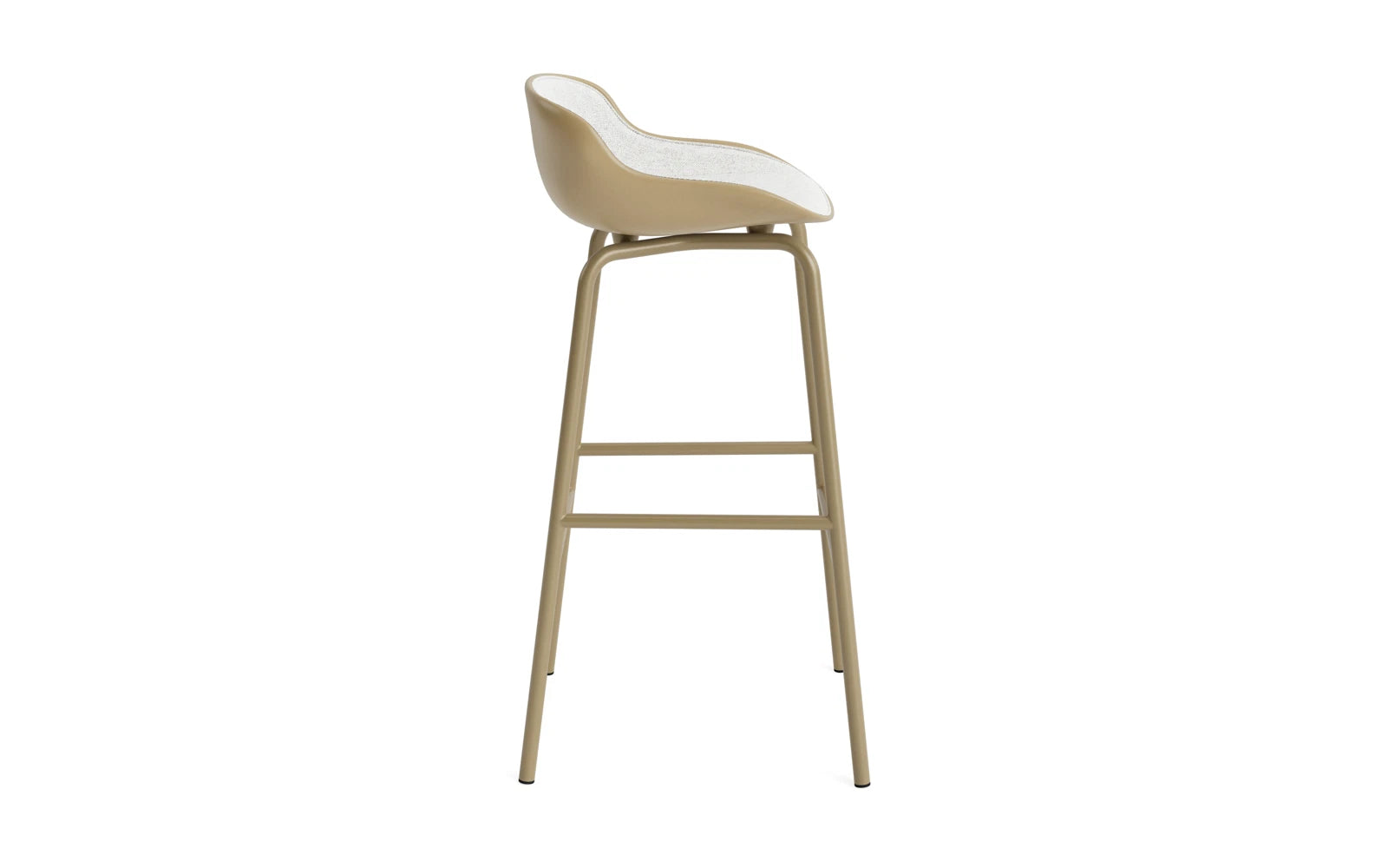 Hyg Barhocker 75 cm Frontpolster Stahl Sand/Hallingdal in Hallingdal 110 präsentiert im Onlineshop von KAQTU Design AG. Barstuhl ist von Normann Copenhagen