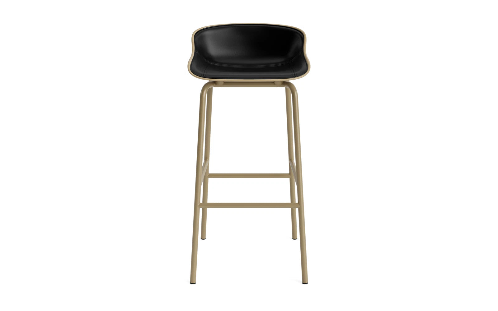 Hyg Barhocker 75 cm Frontpolster Stahl Sand/Ultra in Ultra 41599 präsentiert im Onlineshop von KAQTU Design AG. Barstuhl ist von Normann Copenhagen