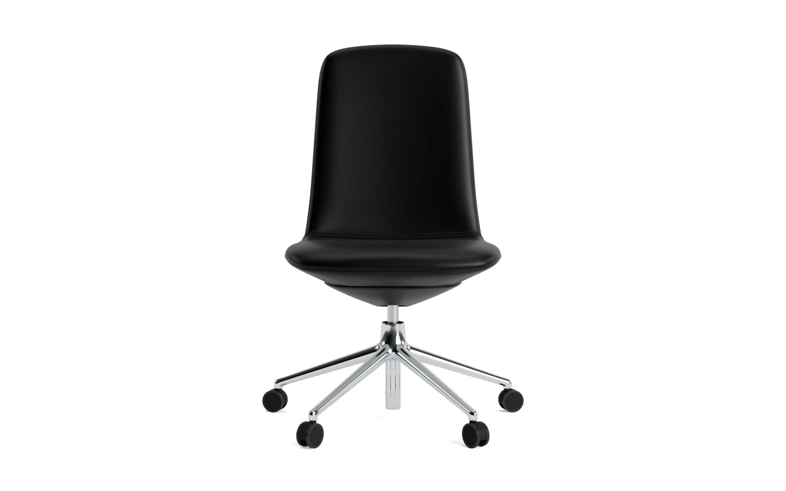 Off Chair niedrig mit Drehgestell und Rollen Gaslift Aluminium Ultra in Ultra 41599 präsentiert im Onlineshop von KAQTU Design AG. Bürostuhl ist von Normann Copenhagen
