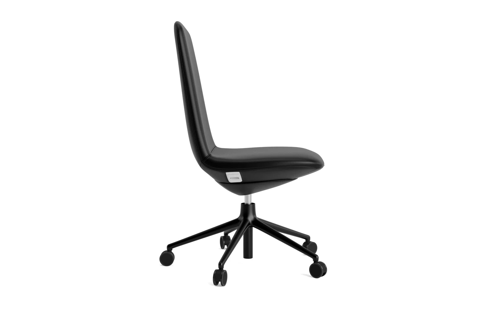 Off Chair niedrig mit Drehgestell und Rollen Gaslift Schwartz Aluminium Ultra in Ultra 41599 präsentiert im Onlineshop von KAQTU Design AG. Bürostuhl ist von Normann Copenhagen