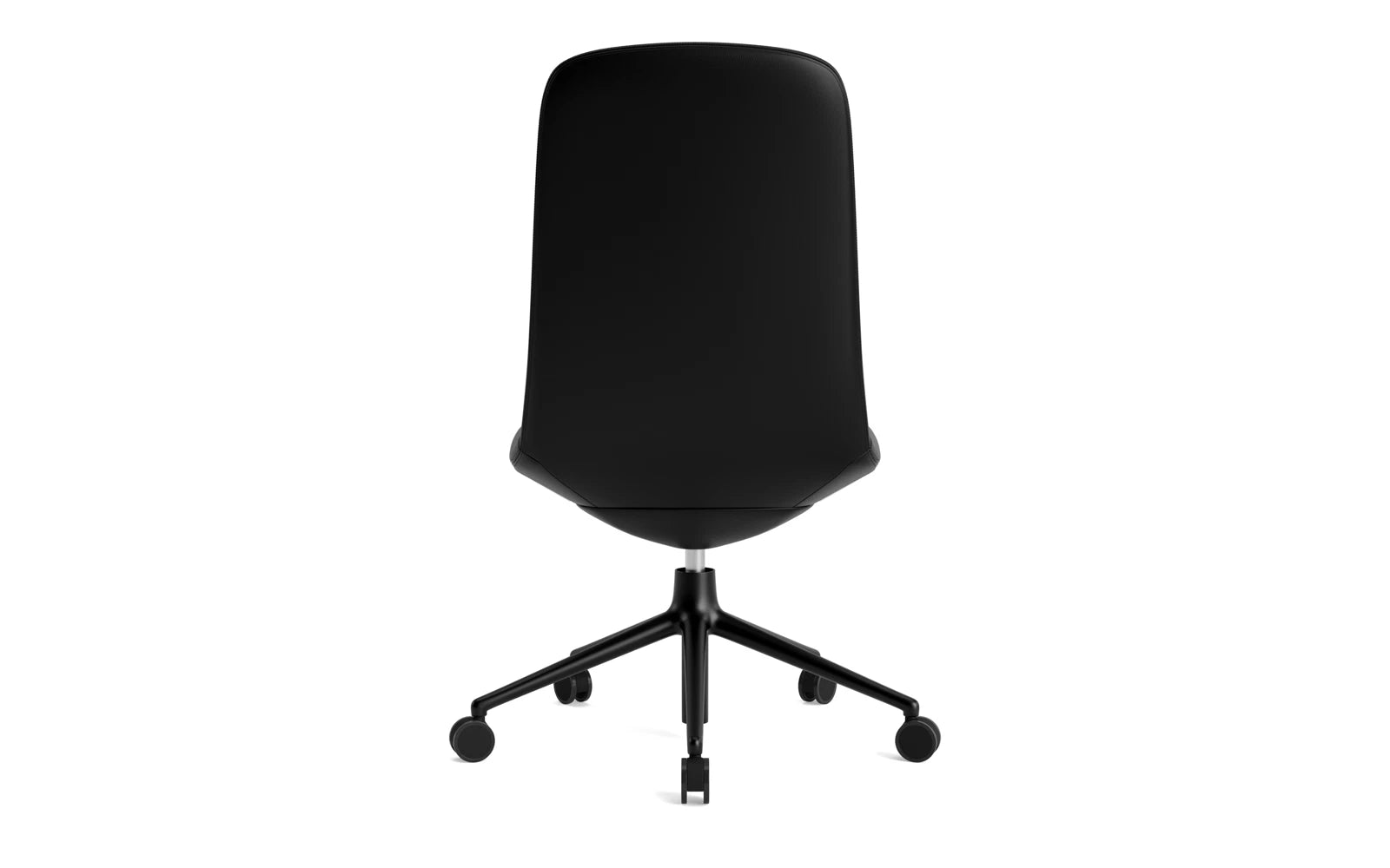 Off Chair niedrig mit Drehgestell und Rollen Gaslift Schwartz Aluminium Ultra in Ultra 41599 präsentiert im Onlineshop von KAQTU Design AG. Bürostuhl ist von Normann Copenhagen