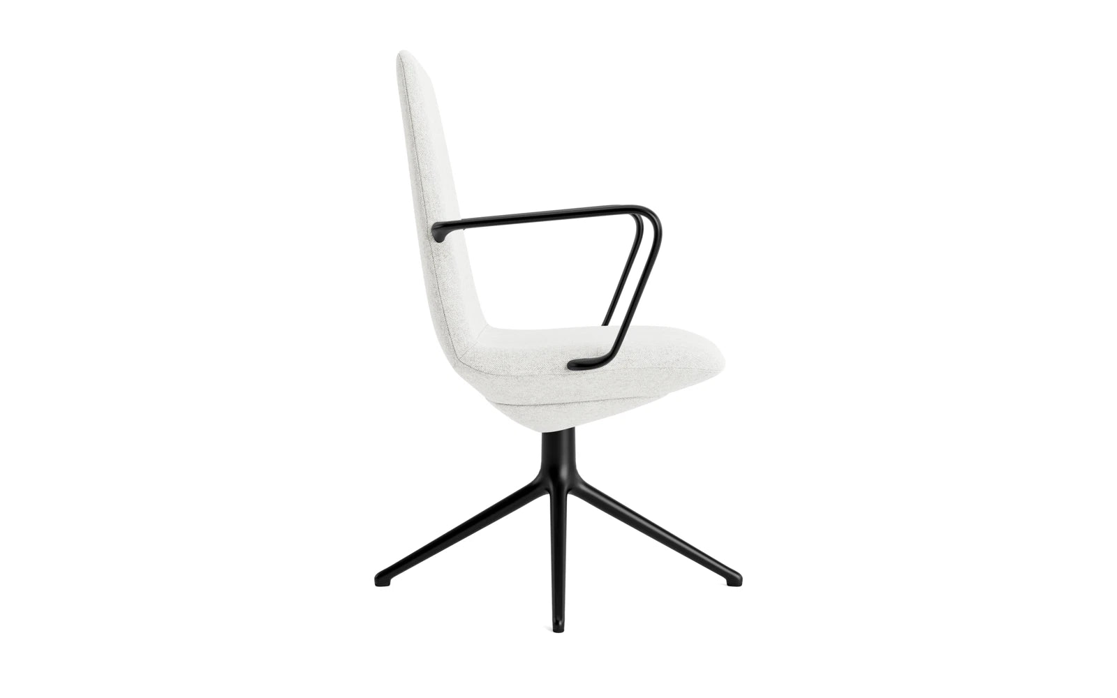 Off Armchair niedrig mit Drehgestell 4B Schwartz aluminium Hallingdal in Hallingdal 110 präsentiert im Onlineshop von KAQTU Design AG. Bürostuhl ist von Normann Copenhagen