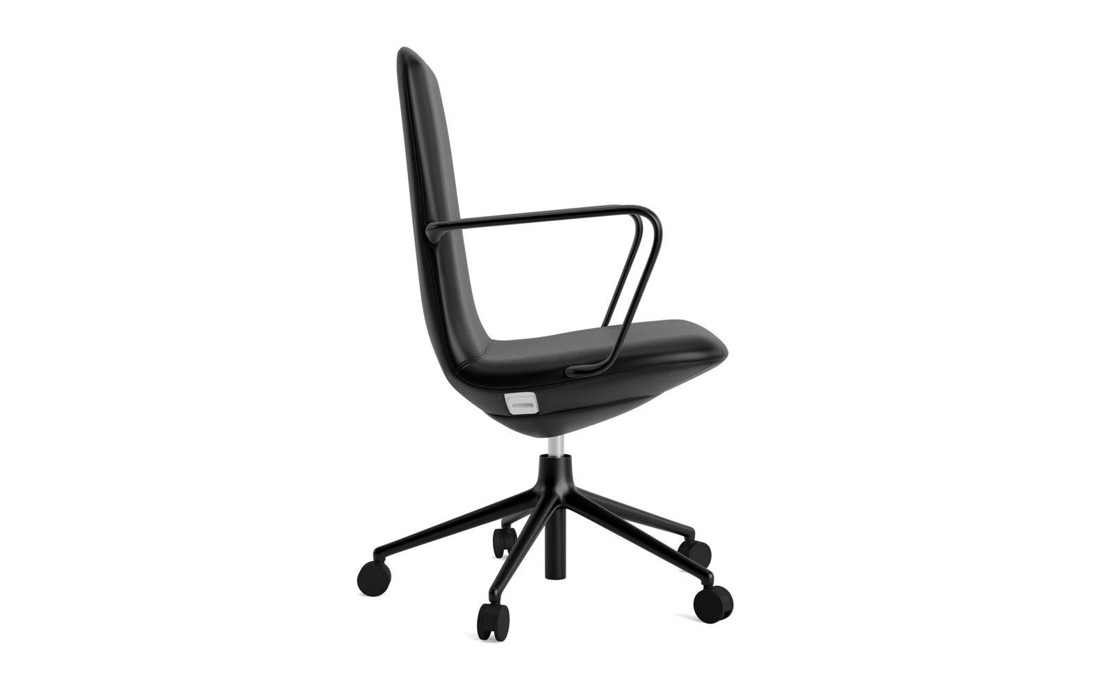 Off Armchair niedrig mit Drehgestell und Rollen Gaslift Schwartz Aluminium Ultra in Ultra 41599 präsentiert im Onlineshop von KAQTU Design AG. Bürostuhl ist von Normann Copenhagen