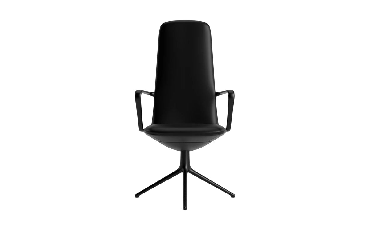 Off Armchair hoch mit Drehgestell 4B Schwartz aluminium Ultra in Ultra 41599 präsentiert im Onlineshop von KAQTU Design AG. Bürostuhl ist von Normann Copenhagen
