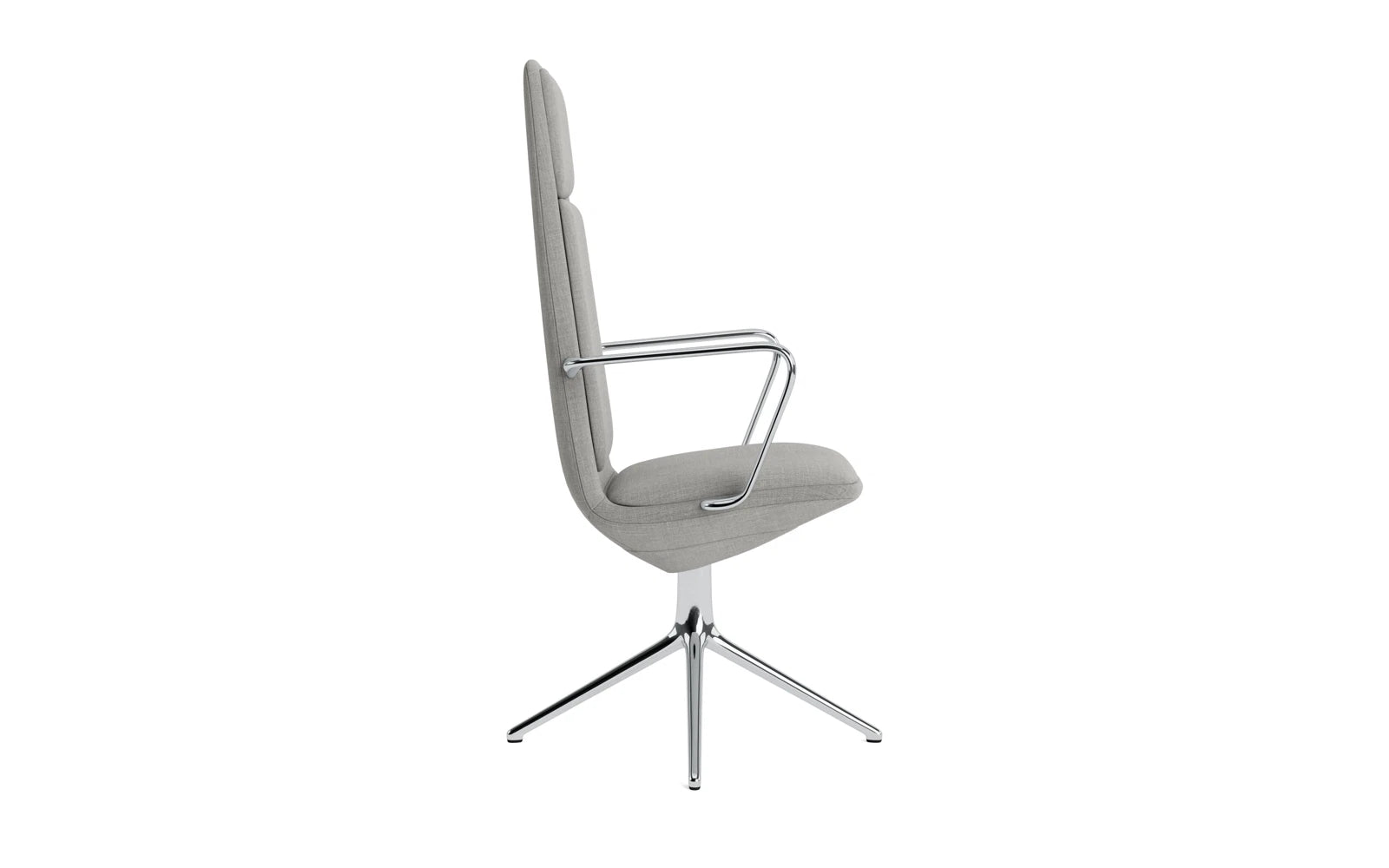Off Armchair hoch mit Drehgestell 4B aluminium mit kissen Remix in Remix 133 präsentiert im Onlineshop von KAQTU Design AG. Bürostuhl ist von Normann Copenhagen