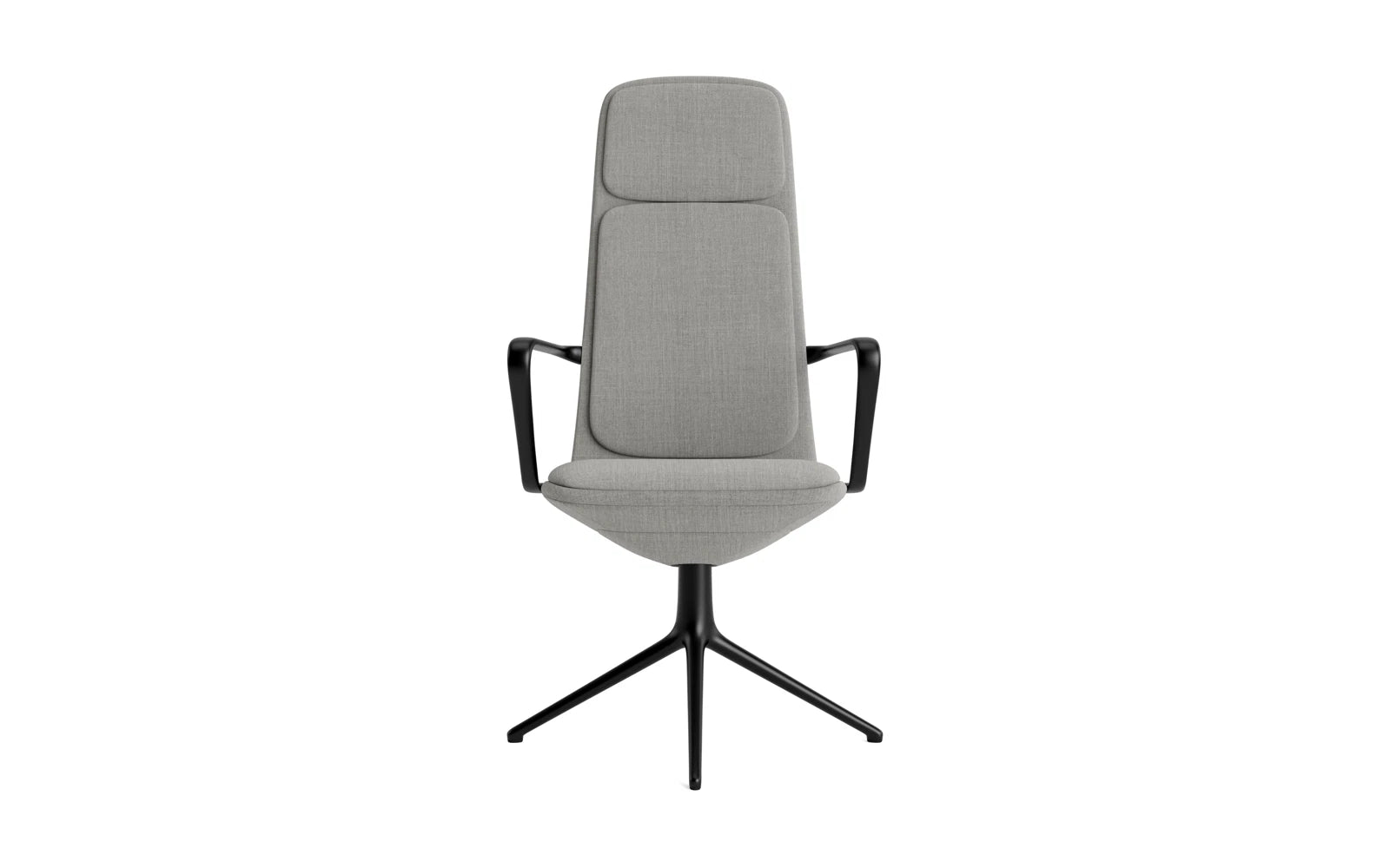 Off Armchair hoch mit Drehgestell 4B Schwartz aluminium mit kissen Remix in Remix 133 präsentiert im Onlineshop von KAQTU Design AG. Bürostuhl ist von Normann Copenhagen
