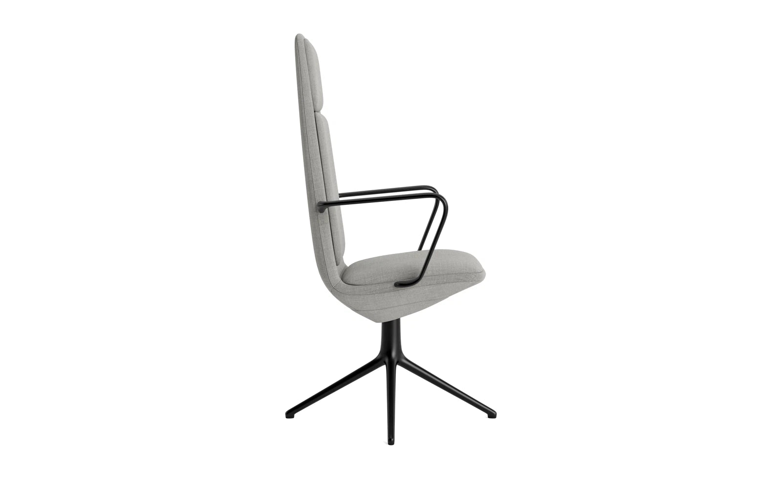 Off Armchair hoch mit Drehgestell 4B Schwartz aluminium mit kissen Remix in Remix 133 präsentiert im Onlineshop von KAQTU Design AG. Bürostuhl ist von Normann Copenhagen