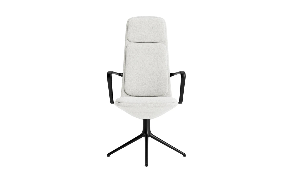 Off Armchair hoch mit Drehgestell 4B Schwartz aluminium mit kissen Hallingdal in Hallingdal 110 präsentiert im Onlineshop von KAQTU Design AG. Bürostuhl ist von Normann Copenhagen