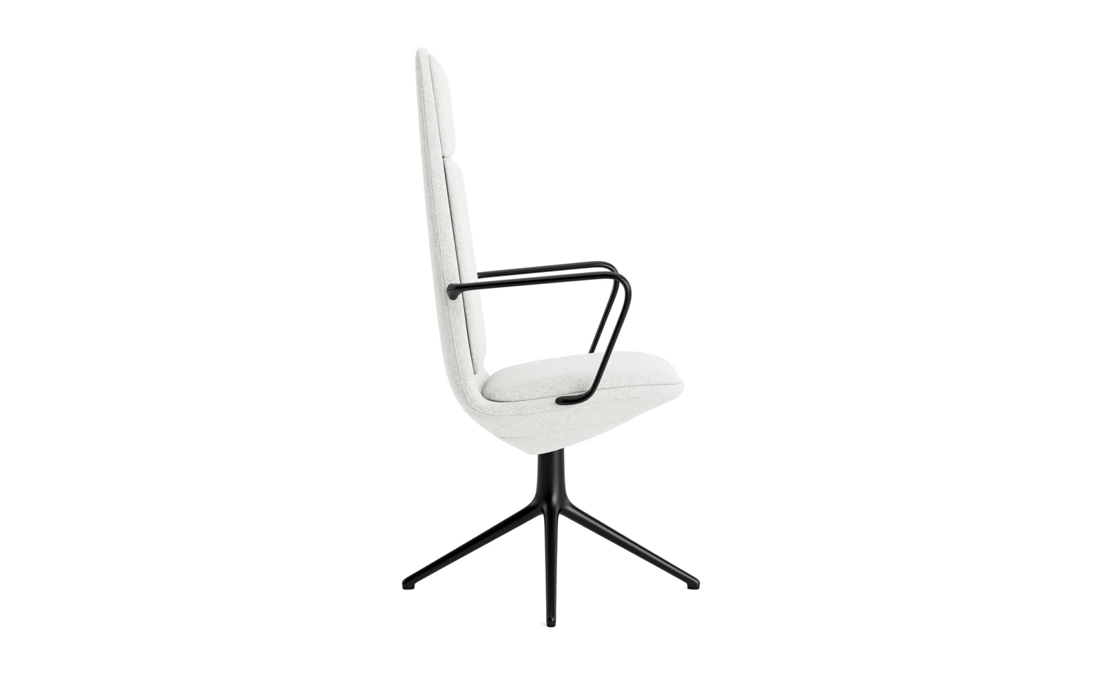 Off Armchair hoch mit Drehgestell 4B Schwartz aluminium mit kissen Hallingdal in Hallingdal 110 präsentiert im Onlineshop von KAQTU Design AG. Bürostuhl ist von Normann Copenhagen