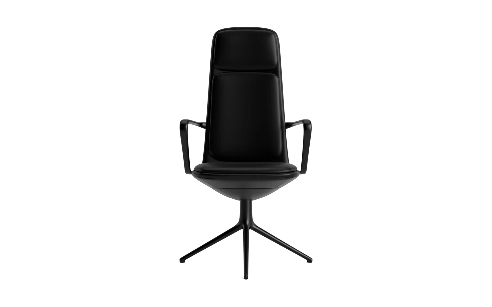 Off Armchair hoch mit Drehgestell 4B Schwartz aluminium mit kissen Ultra in Ultra 41599 präsentiert im Onlineshop von KAQTU Design AG. Bürostuhl ist von Normann Copenhagen