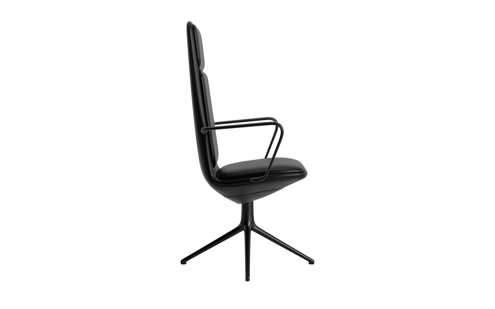 Off Armchair hoch mit Drehgestell 4B Schwartz aluminium mit kissen Ultra in Ultra 41599 präsentiert im Onlineshop von KAQTU Design AG. Bürostuhl ist von Normann Copenhagen