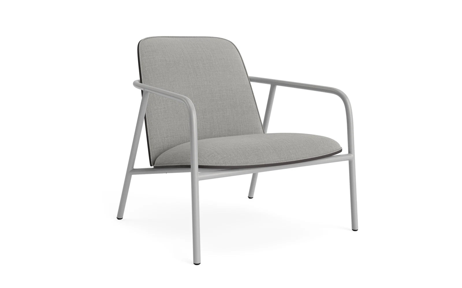 Pad lounge armchair gray steel black/remix