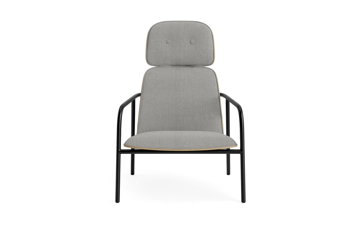 Pad Lounge-Sessel hoch schwarzem Stahl Eiche/Remix in Remix 133 präsentiert im Onlineshop von KAQTU Design AG. Drehsessel ist von Normann Copenhagen