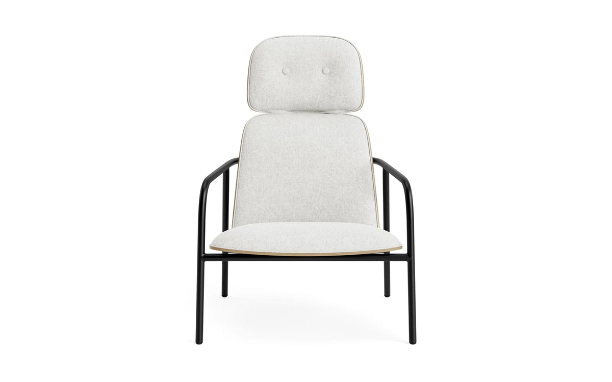 Pad Lounge-Sessel hoch schwarzem Stahl Eiche/Hallingdal in Hallingdal 110 präsentiert im Onlineshop von KAQTU Design AG. Drehsessel ist von Normann Copenhagen