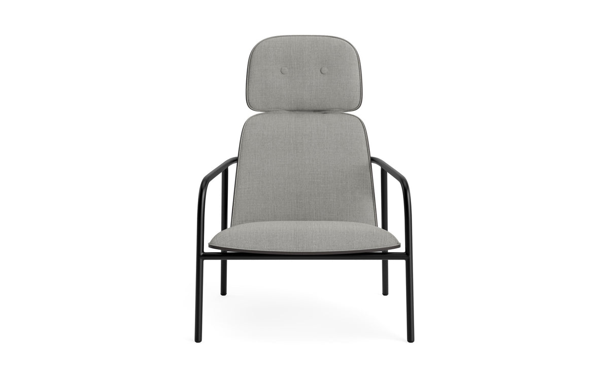 Pad Lounge-Sessel hoch schwarzem Stahl schwarz/Remix in Remix 133 präsentiert im Onlineshop von KAQTU Design AG. Drehsessel ist von Normann Copenhagen
