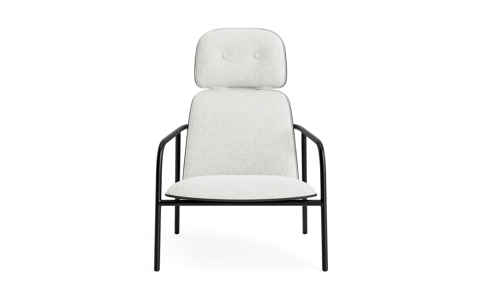 Pad lounge armchair high black steel black/hallingdal