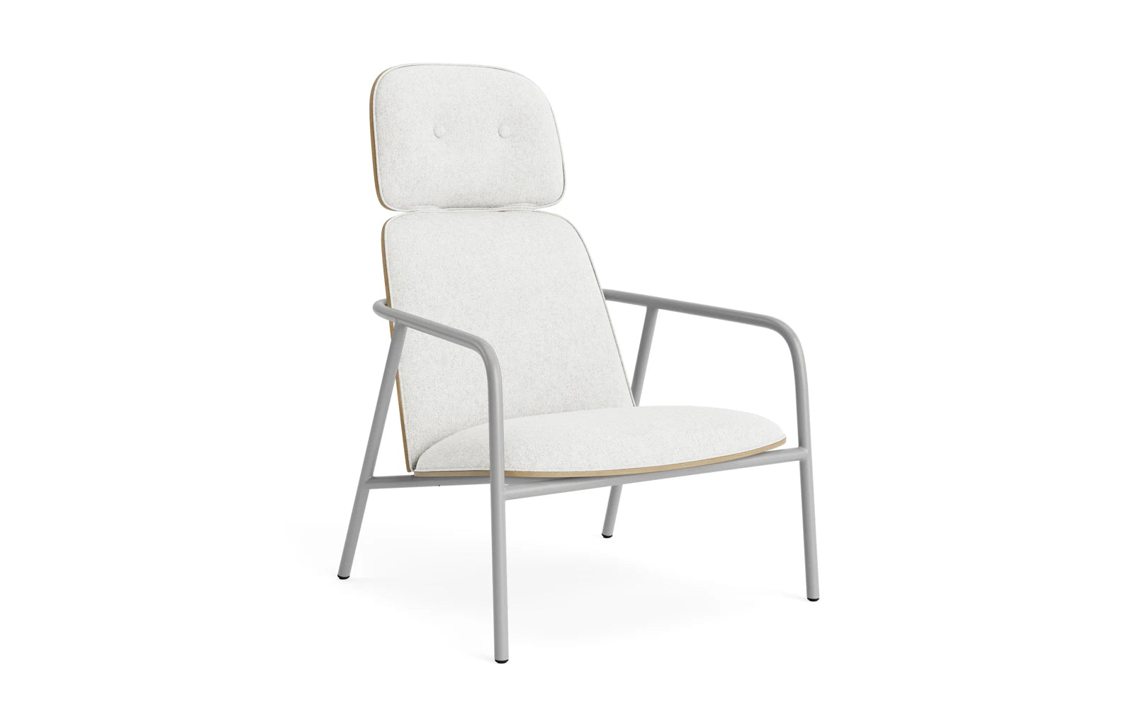 Pad lounge armchair high gray steel oak/hallingdal
