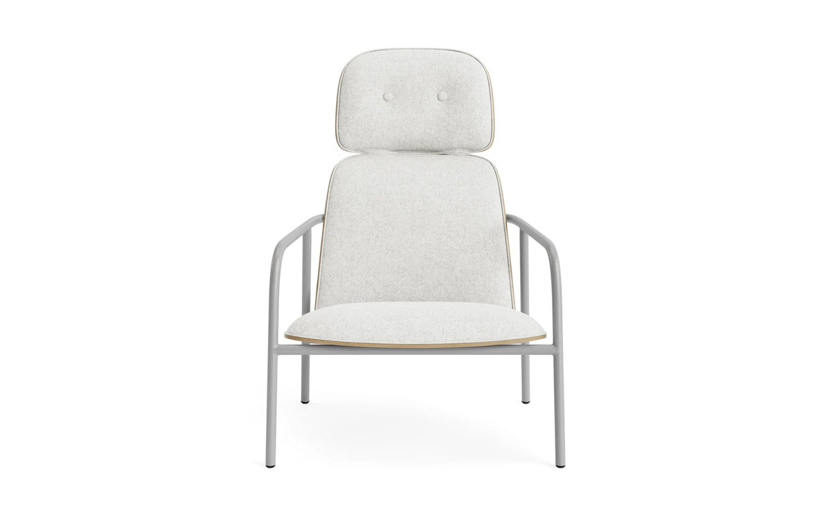 Pad Lounge-Sessel hoch grauem Stahl Eiche/Hallingdal in Hallingdal 110 präsentiert im Onlineshop von KAQTU Design AG. Drehsessel ist von Normann Copenhagen