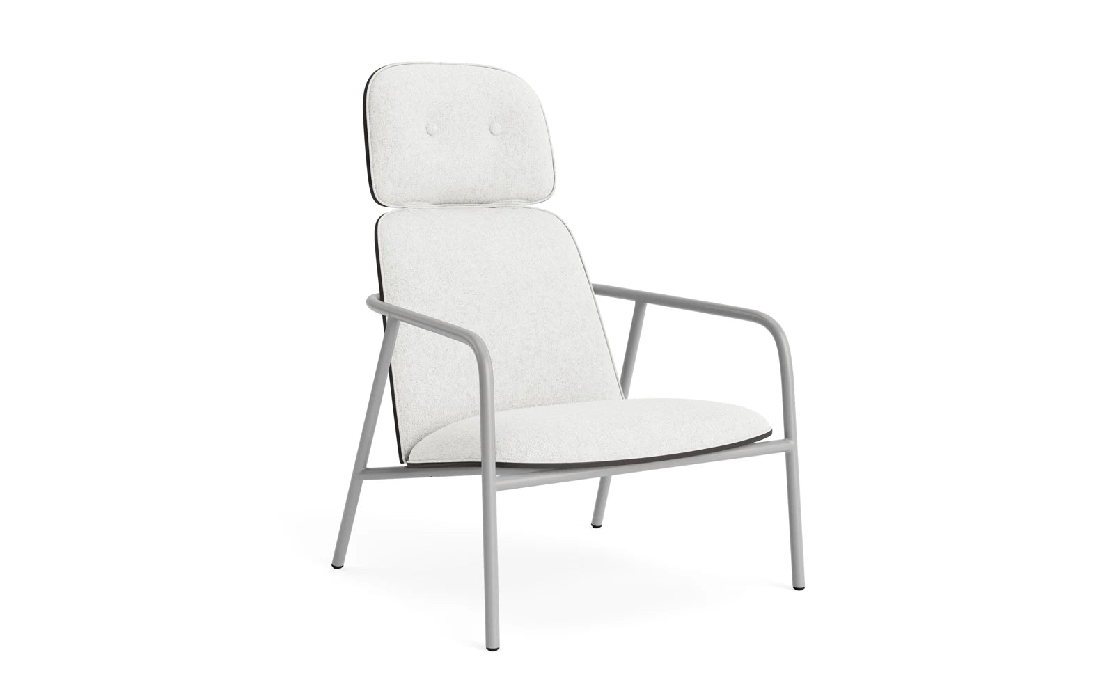 Pad lounge armchair high gray steel black/hallingdal