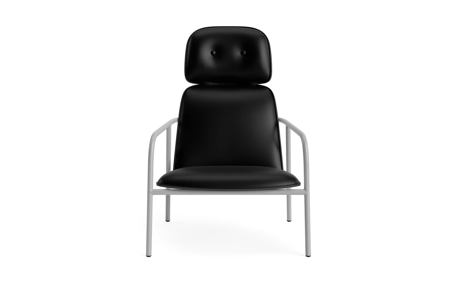 Pad lounge armchair high gray steel black/ultra