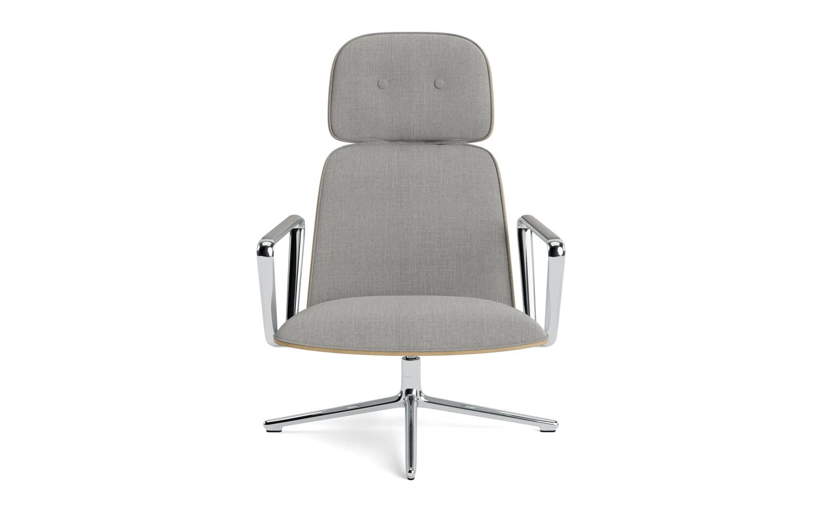 Pad lounge armchair up with bogie aluminum oak/remix
