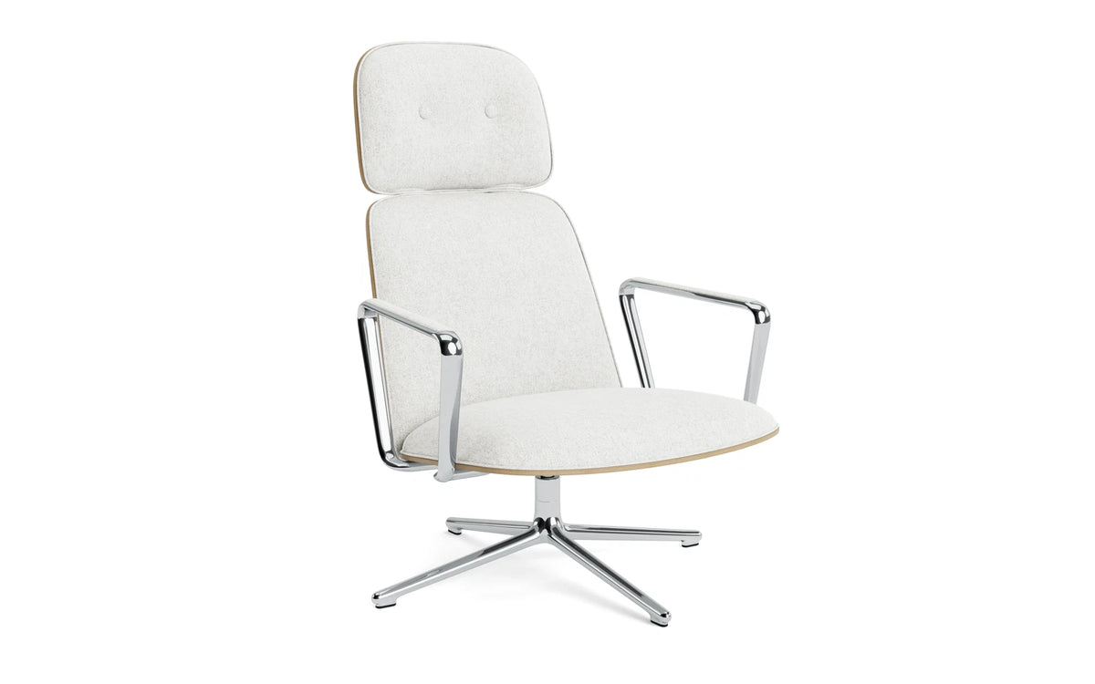 Pad Lounge-Sessel hoch mit Drehgestell Alu Eiche/Hallingdal in Hallingdal 110 präsentiert im Onlineshop von KAQTU Design AG. Drehsessel ist von Normann Copenhagen