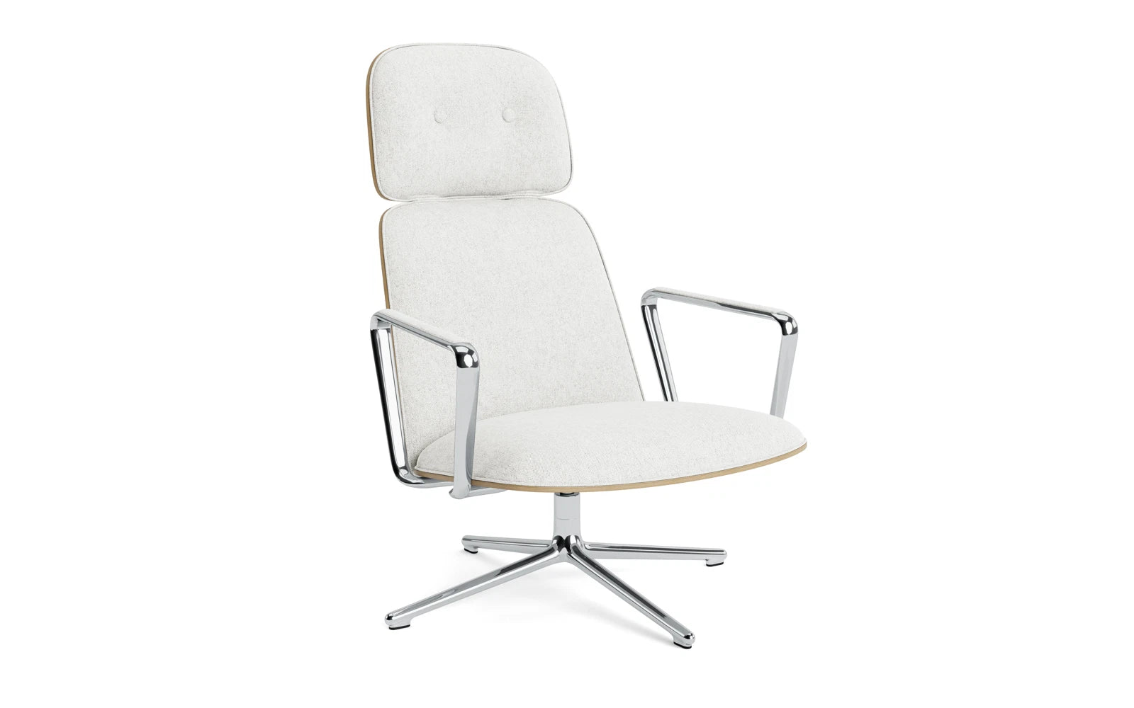 Pad lounge armchair high with bogie aluminum oak/Hallingdal