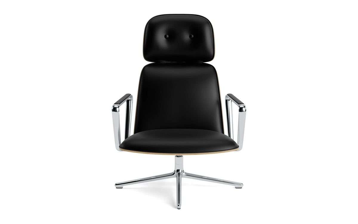 Pad Lounge-Sessel hoch mit Drehgestell Alu Eiche/Ultra Leder in Ultra 41599 präsentiert im Onlineshop von KAQTU Design AG. Drehsessel ist von Normann Copenhagen