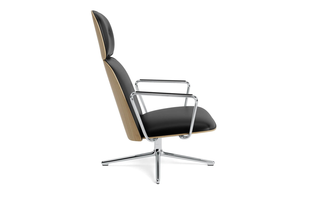 Pad Lounge-Sessel hoch mit Drehgestell Alu Eiche/Ultra Leder in Ultra 41599 präsentiert im Onlineshop von KAQTU Design AG. Drehsessel ist von Normann Copenhagen