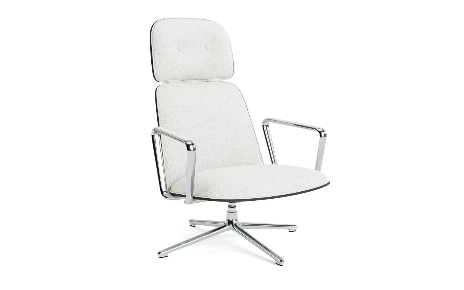 Pad lounge armchair high with bogie and tipping function aluminum and black/hallingdal